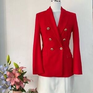 ZARA Women’s double breasted red blazer